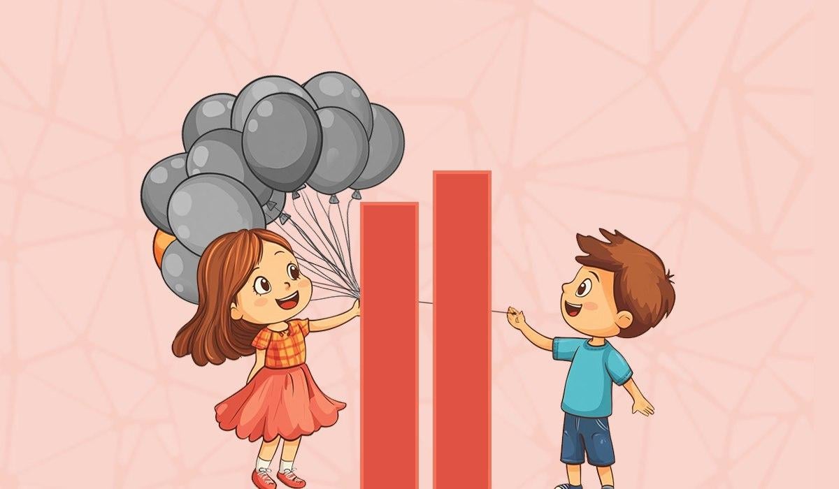 Αγόρι που κρατάει ένα πορτοκαλί μπαλόνι / κολάζ με φωτογραφία της Moje